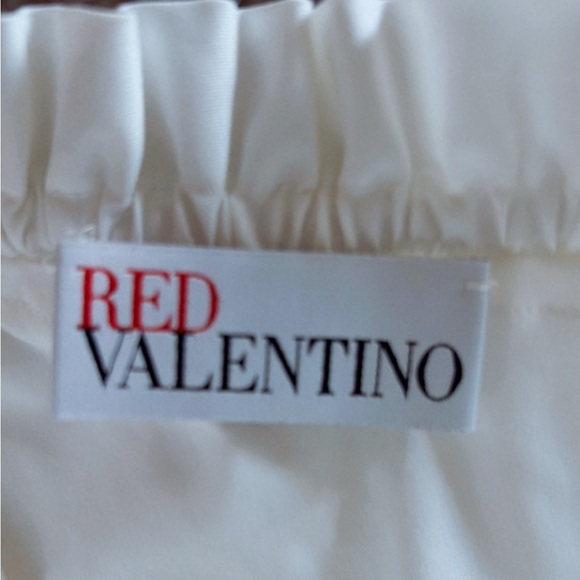Red Valentino One Shoulder Ruffle Blouse Top With Tie White Size EU 40 - Picture 3 of 4
